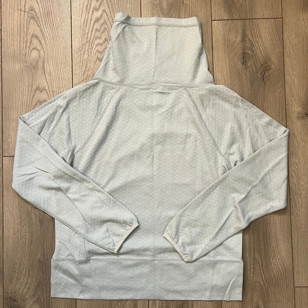 Puma Womens Large Light Gray Silver Pullover Fold Over‎ Neck Sweatshirt - Picture 2 of 5